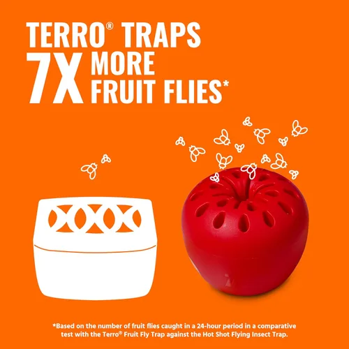 Vista 10 de Trampas para moscas de frutas Terro para interiores (paquete de 12) + suministro de señuelo para 540 días