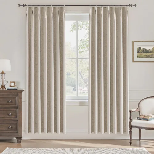 Vista 17 de UHITECH Cortinas plisadas pequeñas de 35 pulgadas de largo, cortinas opacas cortas para ventanas de sótano, aislamiento térmico, cortinas opacas
