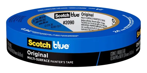 Vista 2 de 3M Scotch-Blue 2090 - Cinta adhesiva de liberación segura para pintores, multisuperficies (paquete de 36) 27 libras/in resistencia a la tracción, 60