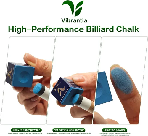 Vista 2 de Pro Billiard Pool Cue Chalk 12 Cubes Low Dust for Snooker 8-Ball Tournament Standard Billiard Chalk, Super Dense Low Dust Formula, 12 Cubes with