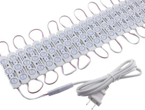 Vista 4 de 2 paquetes de conectores de cable de 2 pines con enchufe para 110 V 2835 3 módulo LED luces blancas para letreros publicitarios de letreros