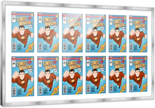 Vista 47 de Poster Palooza Marco de cómic con paspartú para 1 cómic de la Edad de Bronce publicado entre 1970 y 1985, marco de cómic negro para cómic de 7.25 x