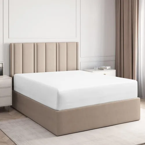 Vista 22 de Sábana bajera ajustable de algodón de 400 hilos tamaño individual – Calidad de hotel 100 % algodón – Suave y sin arrugas – Bolsillos profundos – Se
