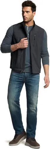 Vista 8 de TSLA - Chaleco Softshell sin mangas para hombre, chaleco cortavientos con cremallera completa, chaleco de senderismo, golf, viajes al aire libre.