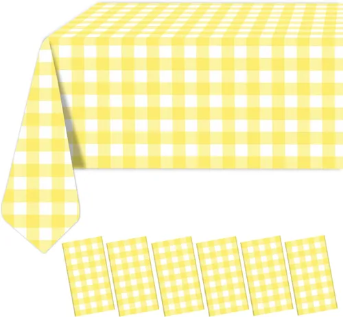 Vista 28 de Paquete de 2 manteles a cuadros blancos y negros de 54 x 108 pulgadas, desechables, de plástico, con bandera de carreras, impermeable, rectangular
