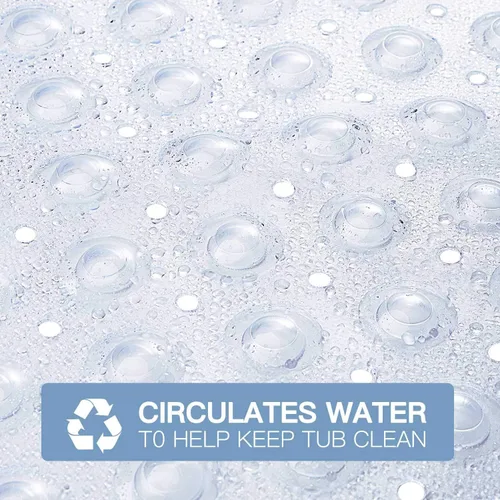 Vista 3 de YINENN Tapetes para bañera de 31 x 15.5 pulgadas, antideslizantes y sin látex, con ventosas, lavables a máquina, con orificios de drenaje