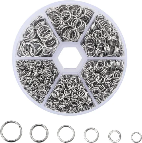 Vista 14 de Anillos de salto de oro de 0.157 in, 0.197 in, 0.236 in, 0.276 in, 0.315 in, 0.394 in, anillos de salto abiertos para joyería suministros