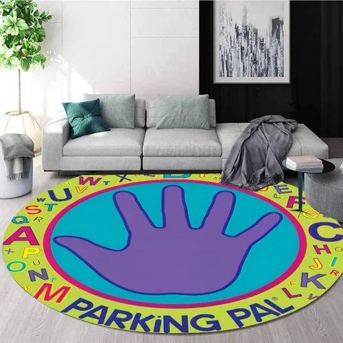 Vista 12 de Alfombra redonda para sala de juegos para niños, 3 pies, con letras coloridas del número ABC, alfombra de preescolar para guardería, aula, alfombra