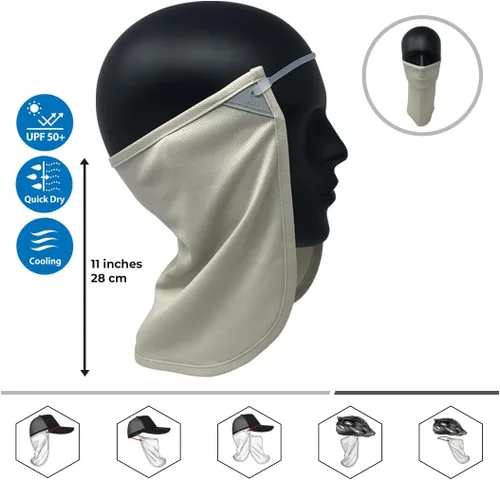 Vista 2 de Protección ajustable para cuello contra rayos ultravioletas, ajustable, multifuncional, 2 en 1, cubrebocas para pesca al aire libre, unisex