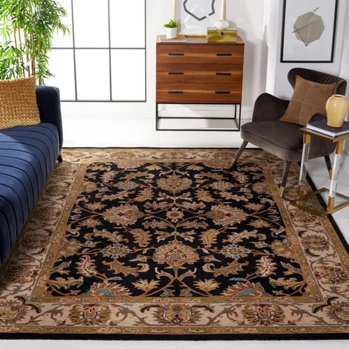 Vista 8 de Safavieh colección Heritage HG628A - tapete oriental tradicional hecho a mano de lana verde oscura y dorada, Lana, negro / beige (Black/ Beige)