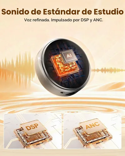 Vista 2 de Micrófono inalámbrico Lavalier para iPhone Android, reducción de ruido AI Studio-Grade Audio Quality, 45H Battery Life, 100ft Stable Wireless