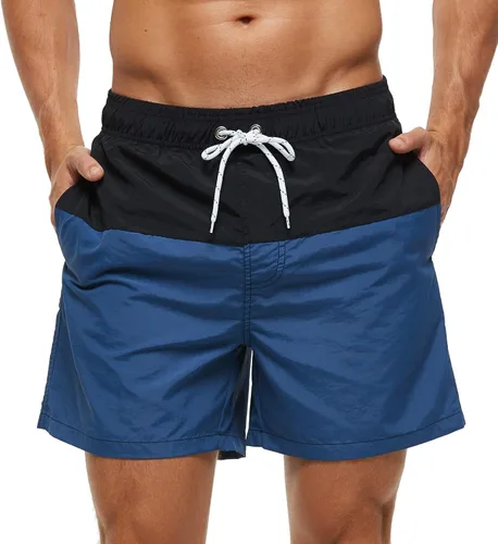 Vista 6 de SILKWORLD Traje de baño para hombre, pantalones cortos de playa de secado rápido con bolsillos Ejército Verde-ag