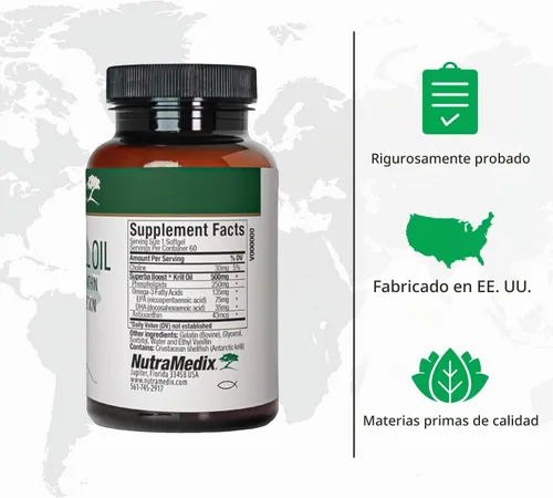 Vista 2 de NutraMedix Aceite de krill antártico de 500 mg – Suplemento de aceite de pescado – Omega-3 (EPA y DHA) + Astaxantina – Suplemento de krill rojo