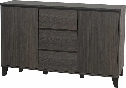 Vista 2 de Kings Brand Furniture – Mesa consola de gabinete de servidor de buffet de madera, gris roble