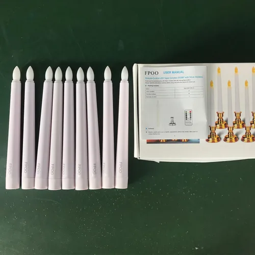 Vista 6 de FPOO Velas de Adviento sin llama con portavelas de madera, velas de Adviento que funcionan con baterías, 3 candeleros LED morados y 1 rosa