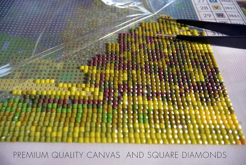 Vista 3 de Mosaiko Producto defectuoso (diamantes redondos no cuadrados) Kit de pintura de diamante extra grande de 16 x 24 pulgadas - Cuadrado de taladro