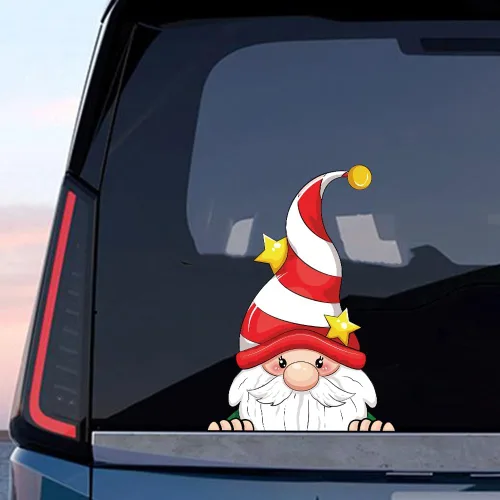 Vista 40 de Pegatina Navideña de Papá Noel Asomado, Lindas Pegatinas de Venado y Muñeco de Nieve para Ventana, Adhesivos para Parachoques de Coche, Adornos