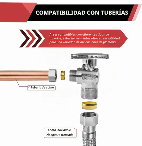Vista 4 de Paquete de 2 válvulas de parada angular EFIELD de 1/2 pulgadas nominal (5/8 pulgadas de diámetro) de compresión x 3/8 pulgadas de diámetro exterior