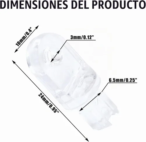 Vista 2 de 6 puntas de varilla inclinable de hardware, transparente