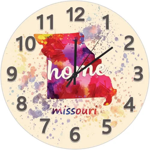 Vista 25 de UFunhome Reloj de pared con mapa del estado de Nevada, acuarela, Estados Unidos, reloj redondo de madera, funciona con pilas, silencioso, sin