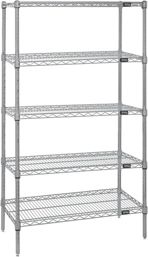 Vista 18 de Quantum Storage Systems WR74-1824BK Kit de inicio para estantería de alambre de 4 niveles de altura de 74 pulgadas, acabado negro, 18 pulgadas
