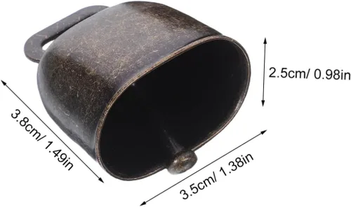 Vista 8 de Colgante de campana de vaca de metal manejado: 4pcs latón vaca caballo campana ovejas pastando campanas de cobre ganado granja animal fuerte bronce