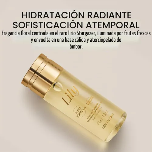 Vista 4 de Aceite corporal con aroma a lirio, aceite corporal hidratante ligero y de rápida absorción, 5 onzas