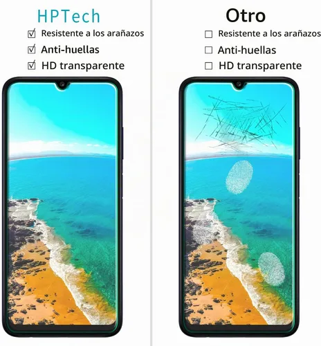 Vista 2 de [Paquete de 2] Protector de pantalla diseñado para Samsung Galaxy A03s / Galaxy A03 vidrio templado, antiarañazos, sin burbujas, compatible
