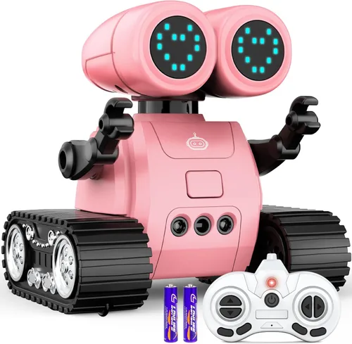 Vista 7 de Hamourd Juguetes robot para niños y niñas, robots emo recargables con control remoto con demostración automática, cabeza y brazos flexibles