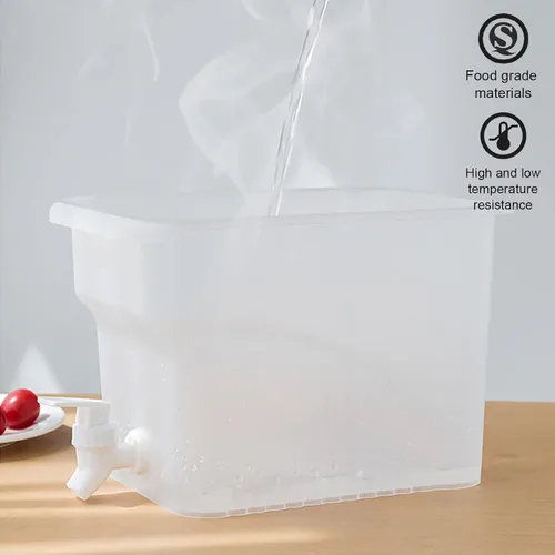 Vista 4 de 2 dispensadores de bebidas para nevera de 1.3 galones con grifo, dispensador de agua de plástico delgado, dispensador de bebidas frías, a prueba