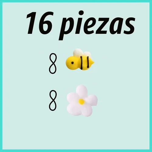 Vista 4 de 16 abejas y margaritas glaseadas Decoraciones comestibles de glaseado real Gránulos de abeja Simply Sucré