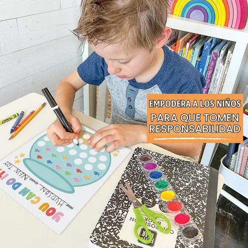Vista 5 de Tabla de pegatinas para el comportamiento de los niños en casa y gráficos Azul