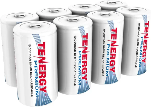 Vista 8 de Tenergy Combo: 4 baterías recargables de tamaño D premium de alta capacidad 10000mAh NiMH - Certificado UL