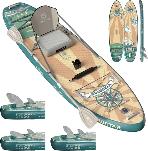 Vista 9 de iTAOSTAR Journey Tabla de Paddle de 11'6" / 11'×34" / 11'×35" Extra Ancha, Accesorios Premium de Tabla SUP Todo-en-Uno, Aletas Personalizadas