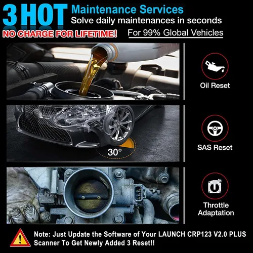 Vista 2 de LAUNCH CRP123 V2.0 Plus [Nuevo Modelo 2026] Herramienta de escaneo de todos los sistemas con 3 servicios de aceite de restablecimiento/reaprendizaje