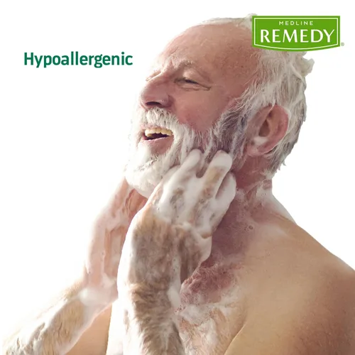 Vista 5 de Medline Remedy ESSENTIALS Champú y gel de baño, 2 onzas líquidas, aroma fresco, limpiador de cuerpo completo con aloe, para adultos y ancianos, gel