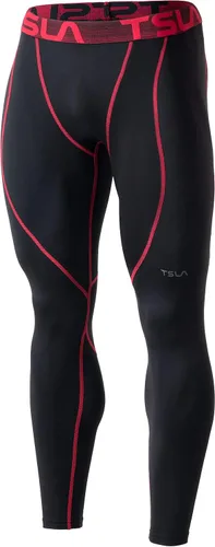 Vista 17 de TSLA - Pantalones de compresión térmica para hombres, calzas deportivas para correr, ropa base de invierno