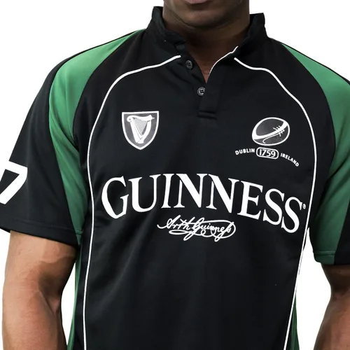 Vista 7 de Guinness - Camisa de rugby de manga corta, color negro y verde