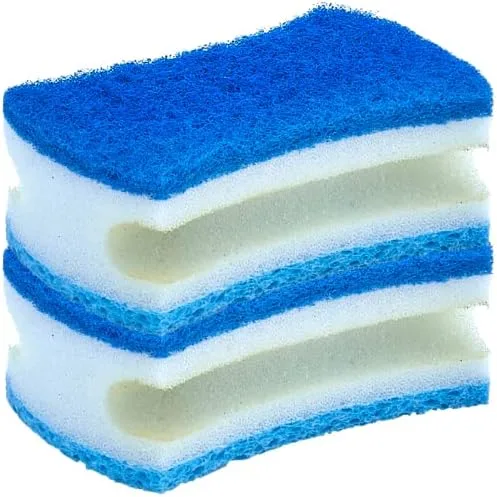Vista 14 de Esponja exfoliante antiarañazos con un agarre cómodo, esponja de cocina resistente de doble cara, esponja de celulosa, sin arañazos, con juego