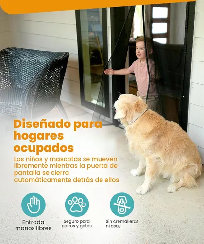 Vista 4 de Flux Phenom Puerta mosquitera magnética (paquete de 2) – Bugs Out, Breeze In – Instalación de sellado automático de 9 minutos, malla de doble Negro