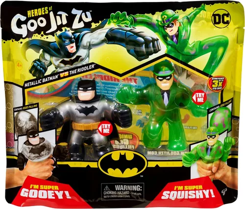 Vista 2 de Heroes of Goo Jit Zu DC S2 - Versus PK - Batman metálico VS The Riddler, multicolor (41228)