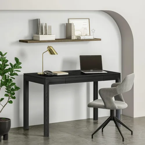 Vista 12 de NTC Flow Mesa de Café Moderna de Madera Rectangular con Cajón Oculto – Resistente al Agua y al Calor, Negro Quemado