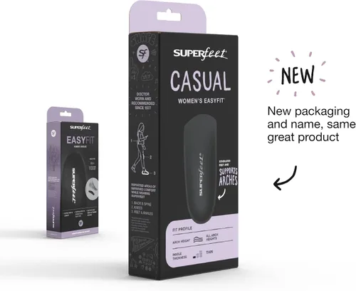 Vista 2 de Superfeet Plantillas casuales Easyfit para mujer, plantillas cómodas para zapatos para mujer, plantillas ortopédicas antifatiga para zapatos