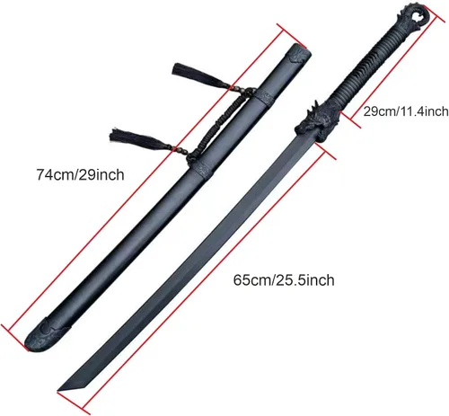 Vista 2 de Espada Han china de polipropileno larga con entrenamiento de alta dureza, cuchillo samurái, espada de práctica