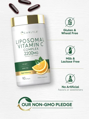 Vista 9 de Carlyle Vitamina C liposomal 2200mg 90 cápsulas blandas