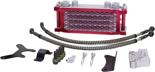 Vista 3 de Trkimal Kits de refrigeración de aceite de motor, radiador para Pit Dirt Bike ATV Motocicleta Quad Moto 125CC 140CC Tao Tao Bosuer KAYO Apollo Gold