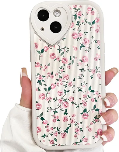 Vista 23 de Lovmooful Funda para iPhone 13 con diseño de oso lindo floral con lente de flor (Bear Flower)