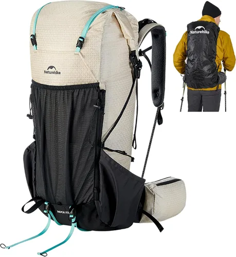 Vista 10 de Naturehike Rock 2.0 Mochila de marco interno con cubierta de lluvia - 30L Negro