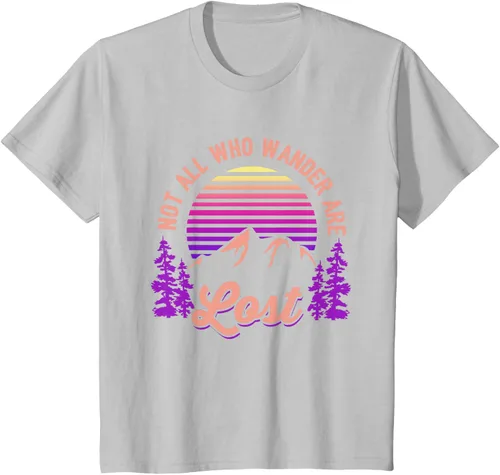 Vista 71 de Not All Who Wander Are Lost Vintage Mountains - Camiseta de senderismo, Negro, S
