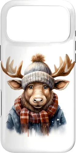 Vista 22 de Cute Moose with Winter Hat & Scarf Case for iPhone 17
